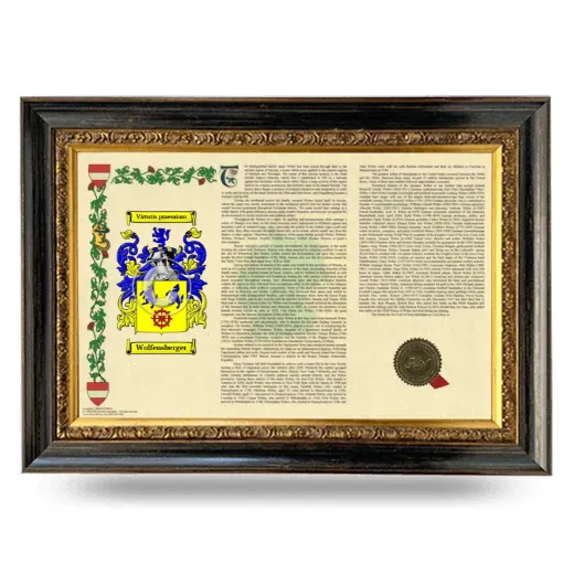 Wolfensberger Armorial Landscape Framed - Heirloom