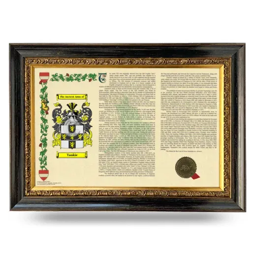Yankie Armorial Landscape Framed - Heirloom