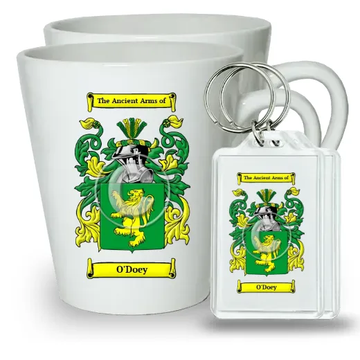 O'Doey Pair of Latte Mugs and Pair of Keychains