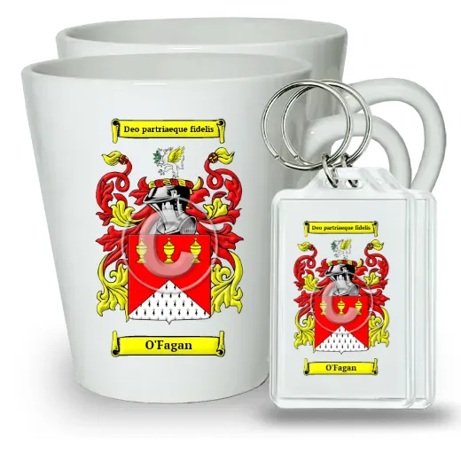 O'Fagan Pair of Latte Mugs and Pair of Keychains