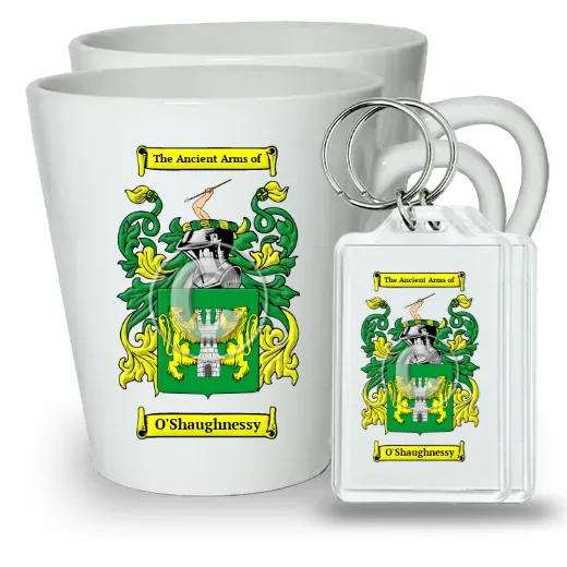 O'Shaughnessy Pair of Latte Mugs and Pair of Keychains