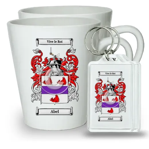 Abel Pair of Latte Mugs and Pair of Keychains