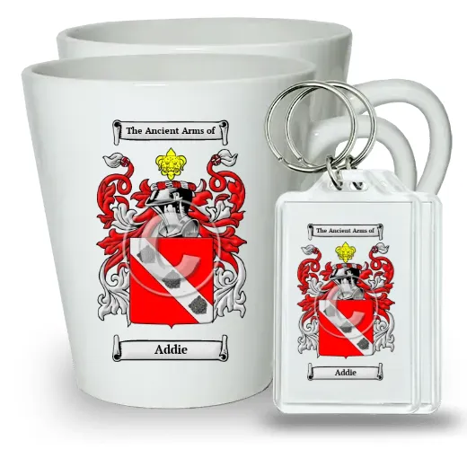 Addie Pair of Latte Mugs and Pair of Keychains