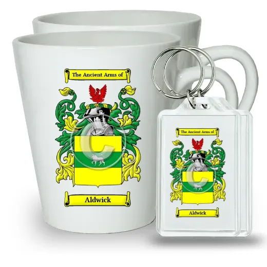 Aldwick Pair of Latte Mugs and Pair of Keychains