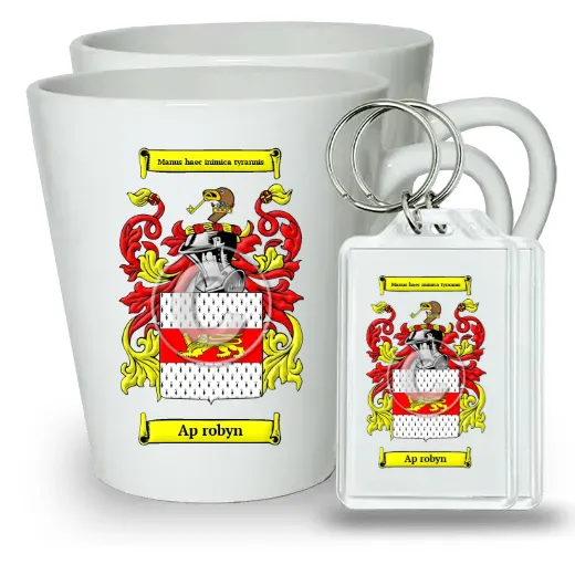 Ap robyn Pair of Latte Mugs and Pair of Keychains