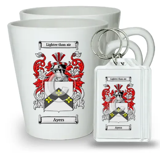 Ayers Pair of Latte Mugs and Pair of Keychains