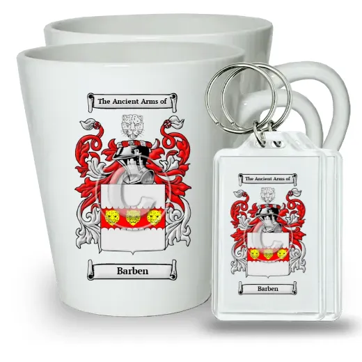 Barben Pair of Latte Mugs and Pair of Keychains