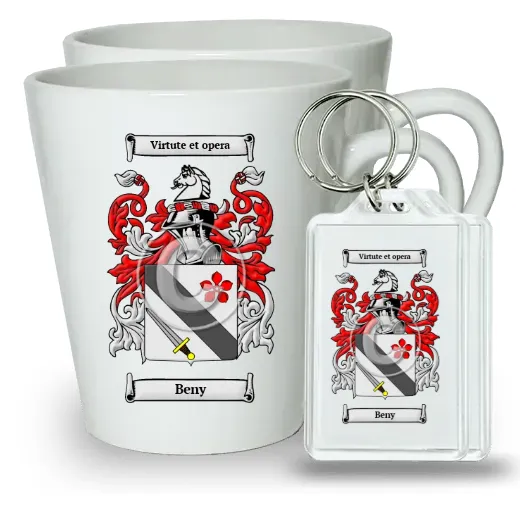 Beny Pair of Latte Mugs and Pair of Keychains