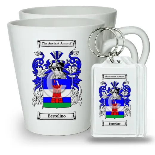 Bertolino Pair of Latte Mugs and Pair of Keychains