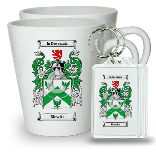 Blewitt Pair of Latte Mugs and Pair of Keychains