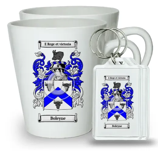 Boleyne Pair of Latte Mugs and Pair of Keychains