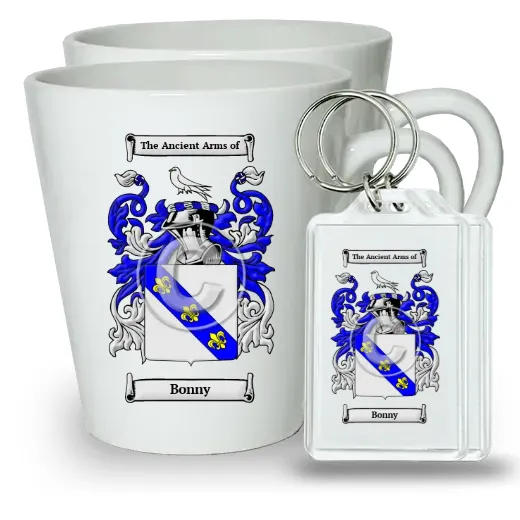 Bonny Pair of Latte Mugs and Pair of Keychains