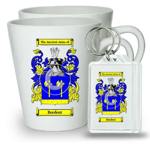 Bordent Pair of Latte Mugs and Pair of Keychains