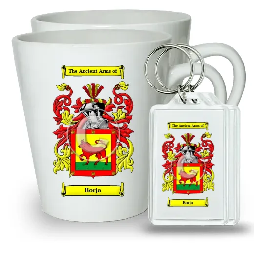 Borja Pair of Latte Mugs and Pair of Keychains