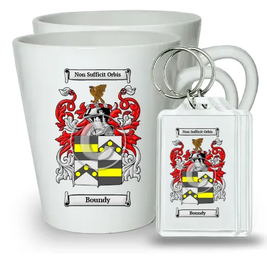 Boundy Pair of Latte Mugs and Pair of Keychains