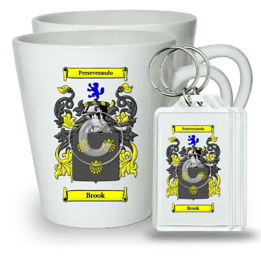 Brook Pair of Latte Mugs and Pair of Keychains