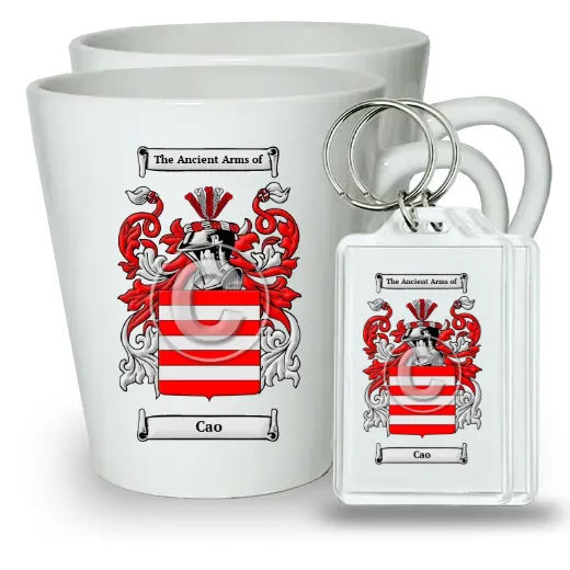 Cao Pair of Latte Mugs and Pair of Keychains