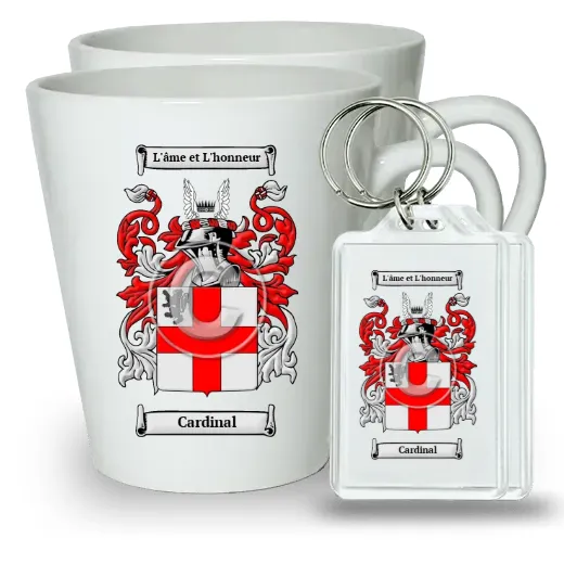 Cardinal Pair of Latte Mugs and Pair of Keychains