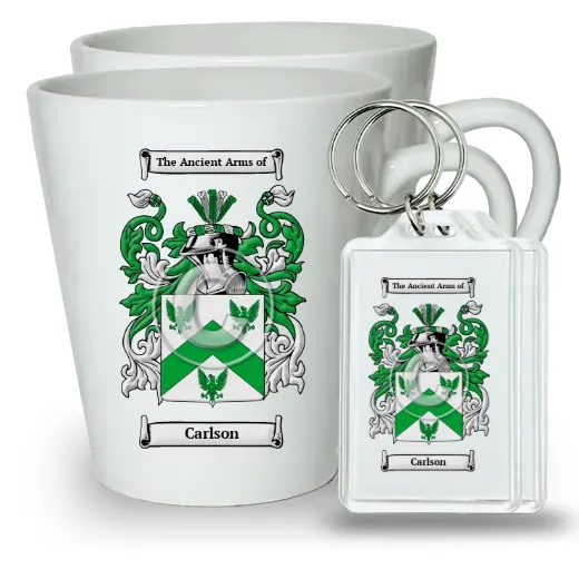 Carlson Pair of Latte Mugs and Pair of Keychains