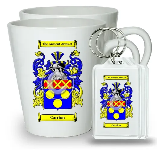 Carrion Pair of Latte Mugs and Pair of Keychains