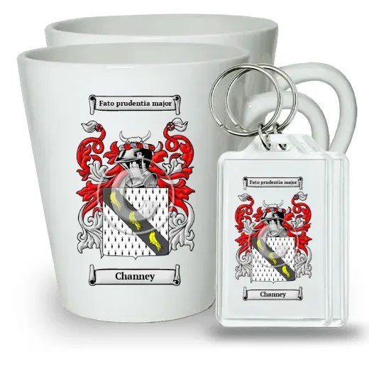 Channey Pair of Latte Mugs and Pair of Keychains