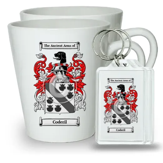 Coderil Pair of Latte Mugs and Pair of Keychains