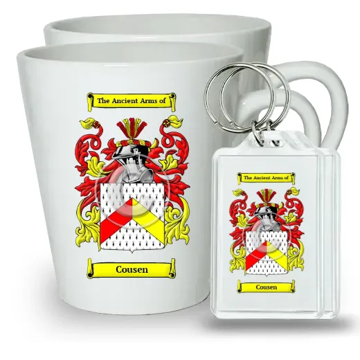Cousen Pair of Latte Mugs and Pair of Keychains