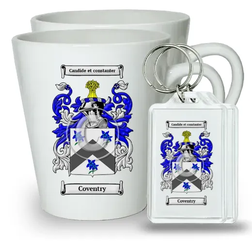Coventry Pair of Latte Mugs and Pair of Keychains