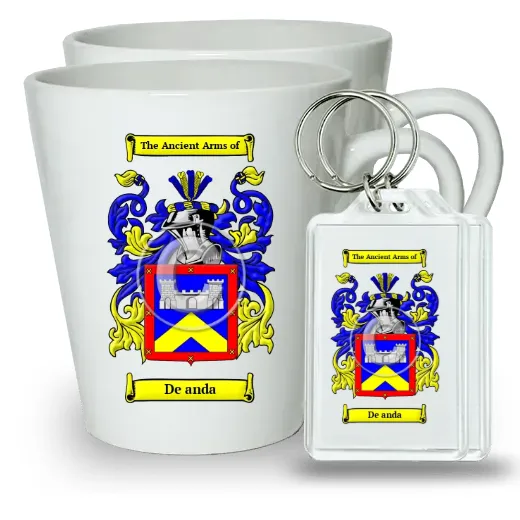 De anda Pair of Latte Mugs and Pair of Keychains
