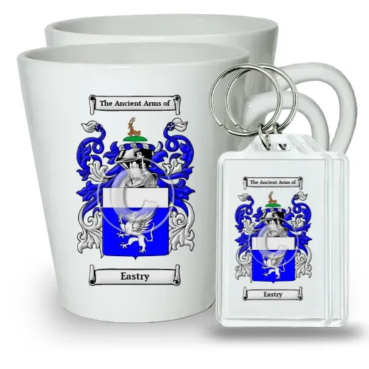 Eastry Pair of Latte Mugs and Pair of Keychains
