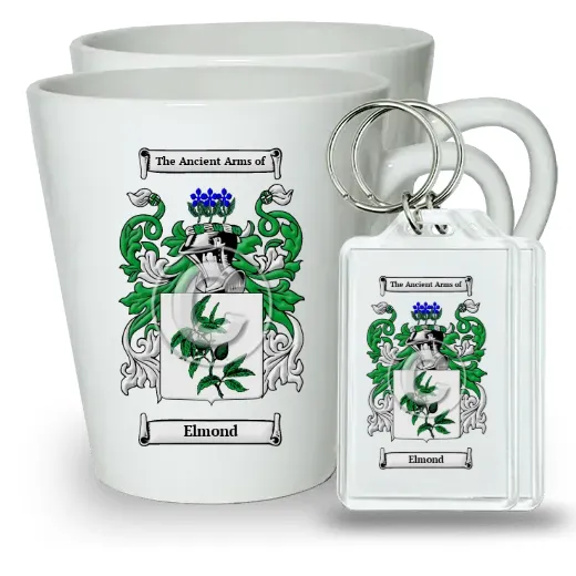Elmond Pair of Latte Mugs and Pair of Keychains