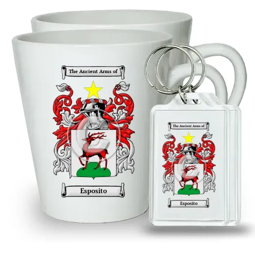 Esposito Pair of Latte Mugs and Pair of Keychains