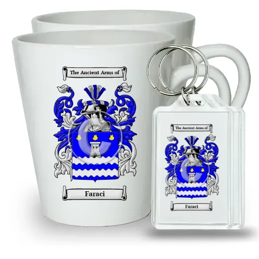 Faraci Pair of Latte Mugs and Pair of Keychains