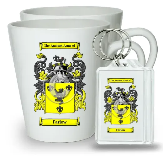 Farlow Pair of Latte Mugs and Pair of Keychains