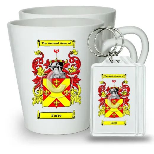 Farre Pair of Latte Mugs and Pair of Keychains