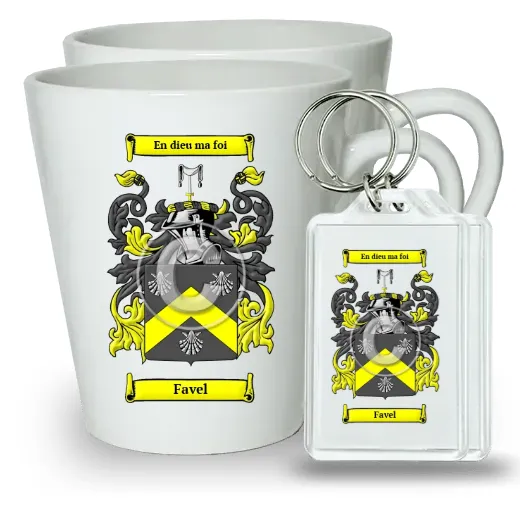 Favel Pair of Latte Mugs and Pair of Keychains