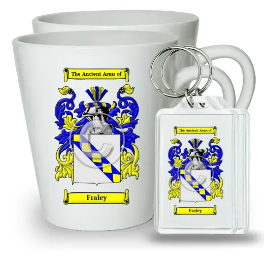 Fraley Pair of Latte Mugs and Pair of Keychains
