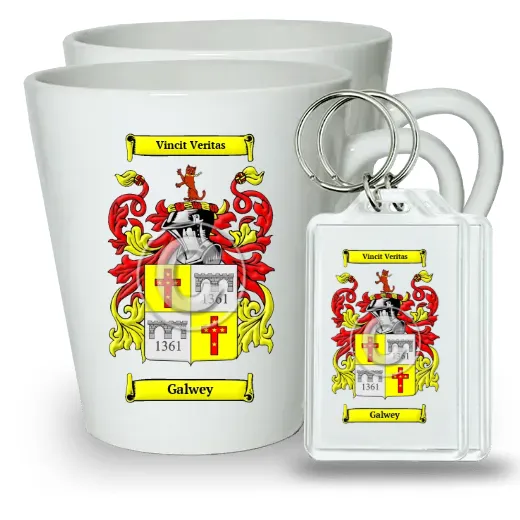 Galwey Pair of Latte Mugs and Pair of Keychains
