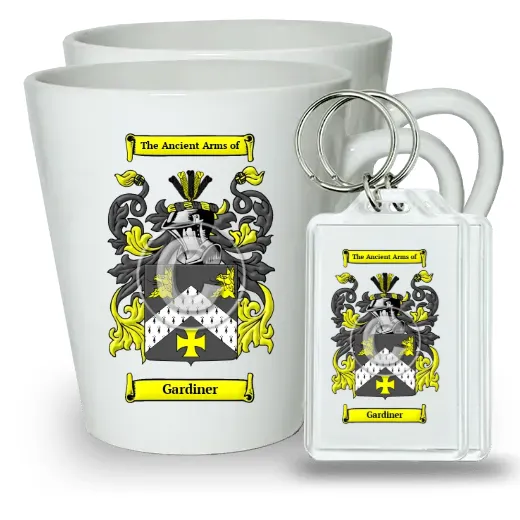 Gardiner Pair of Latte Mugs and Pair of Keychains