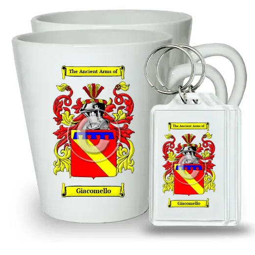 Giacomello Pair of Latte Mugs and Pair of Keychains