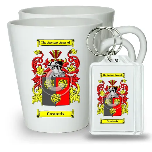 Greatorix Pair of Latte Mugs and Pair of Keychains