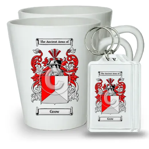 Grow Pair of Latte Mugs and Pair of Keychains