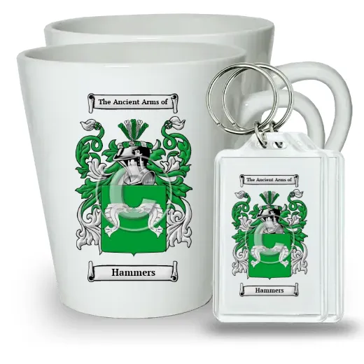 Hammers Pair of Latte Mugs and Pair of Keychains