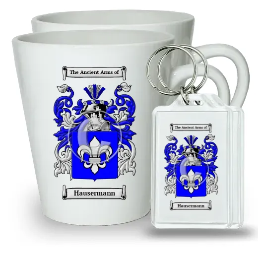 Hausermann Pair of Latte Mugs and Pair of Keychains