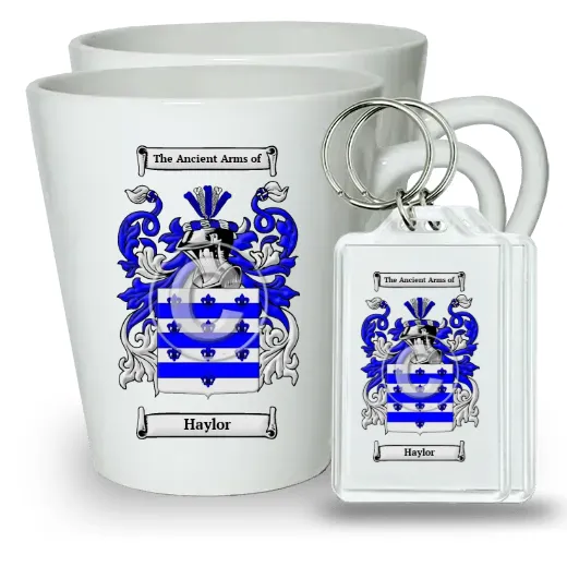 Haylor Pair of Latte Mugs and Pair of Keychains