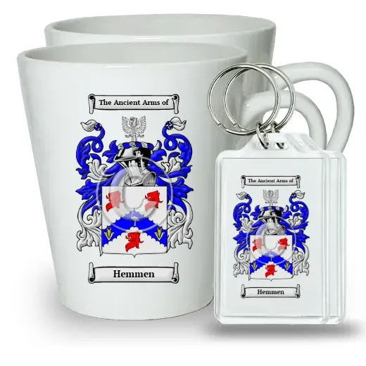 Hemmen Pair of Latte Mugs and Pair of Keychains