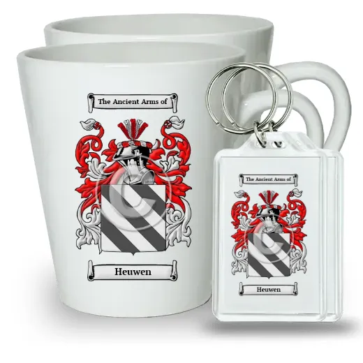 Heuwen Pair of Latte Mugs and Pair of Keychains