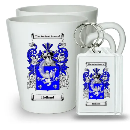 Holland Pair of Latte Mugs and Pair of Keychains