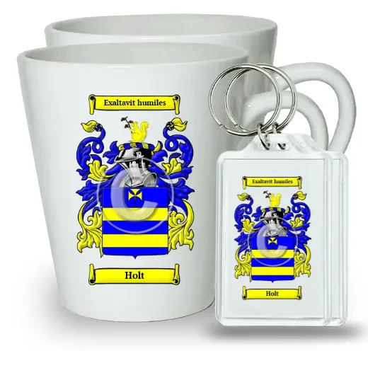 Holt Pair of Latte Mugs and Pair of Keychains