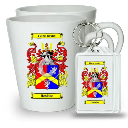 Hoskins Pair of Latte Mugs and Pair of Keychains